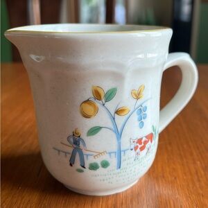 26 International Cream Mug with Rustic Farm Design
